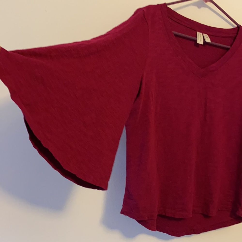 Anthropologie bell sleeved cotton shirt size M - Picture 3 of 4